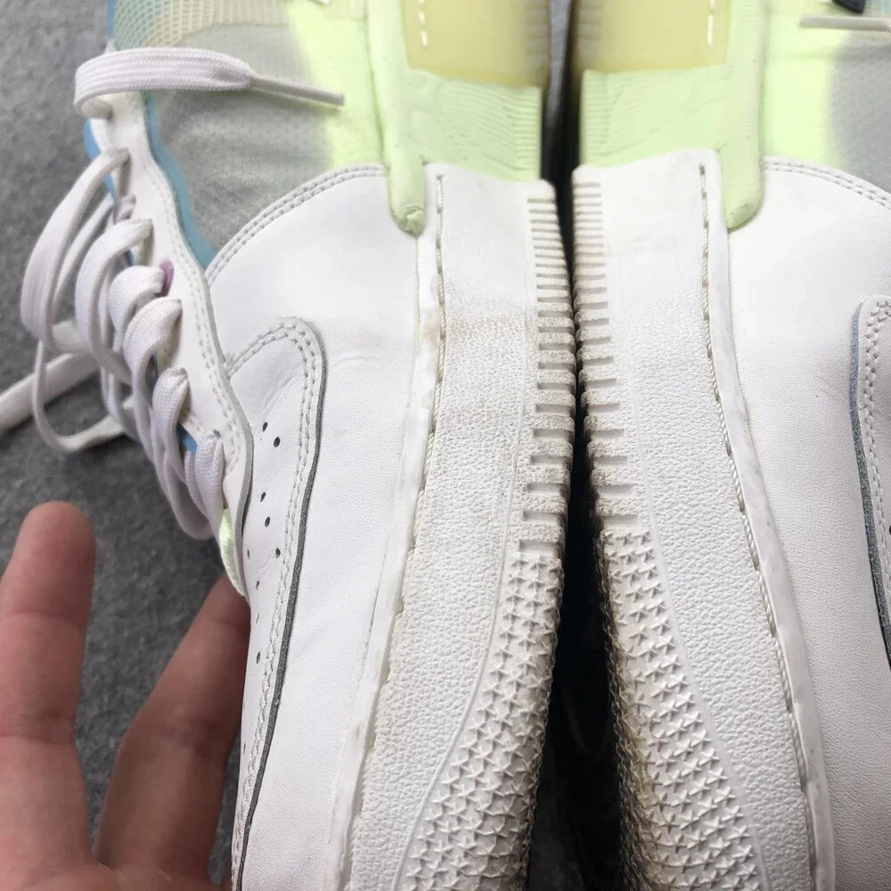 Nike Air Force 1 React Shoes Mens Size 10.5 White Volt Low Sneakers DM0573-101